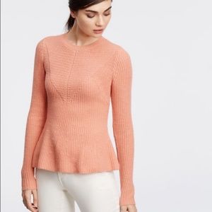 NWT Ann Taylor stitched peplum sweater